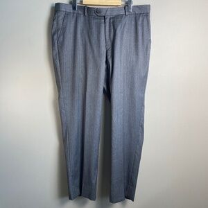 Balmier Fashion Men's Silver/Gray Wool/Silk Blend Dress Pant